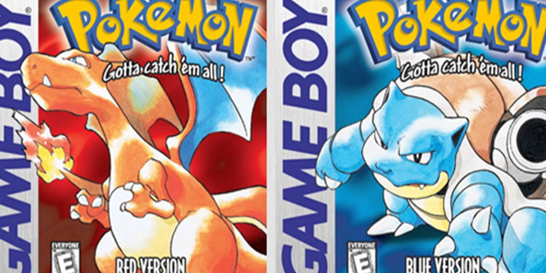 The cover art of Pokemon Red and Blue for the Nintendo Game Boy