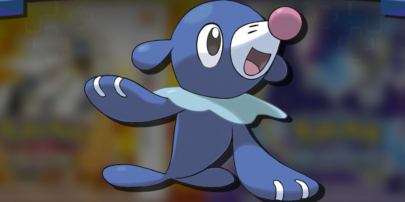 Popplio smiling in a promotional image for Pokémon Sun Moon 