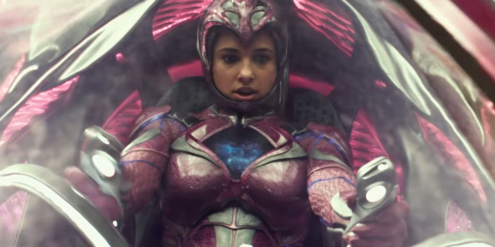 Power Rangers - The Pink Ranger in the the cockpit of her Zord