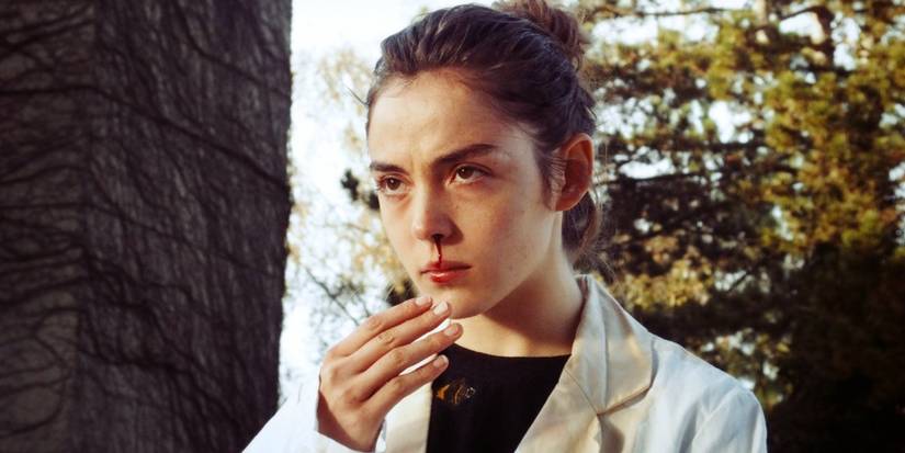 A vegetarian college student eats meat in Raw directed by Julia Ducournau