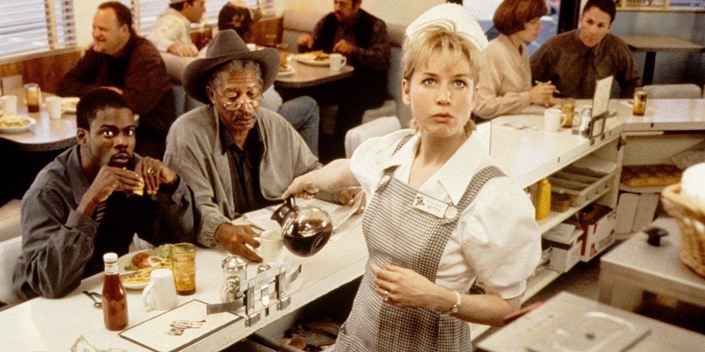 Chris Rock, Morgan Freeman, and Renée Zellweger in Nurse Betty