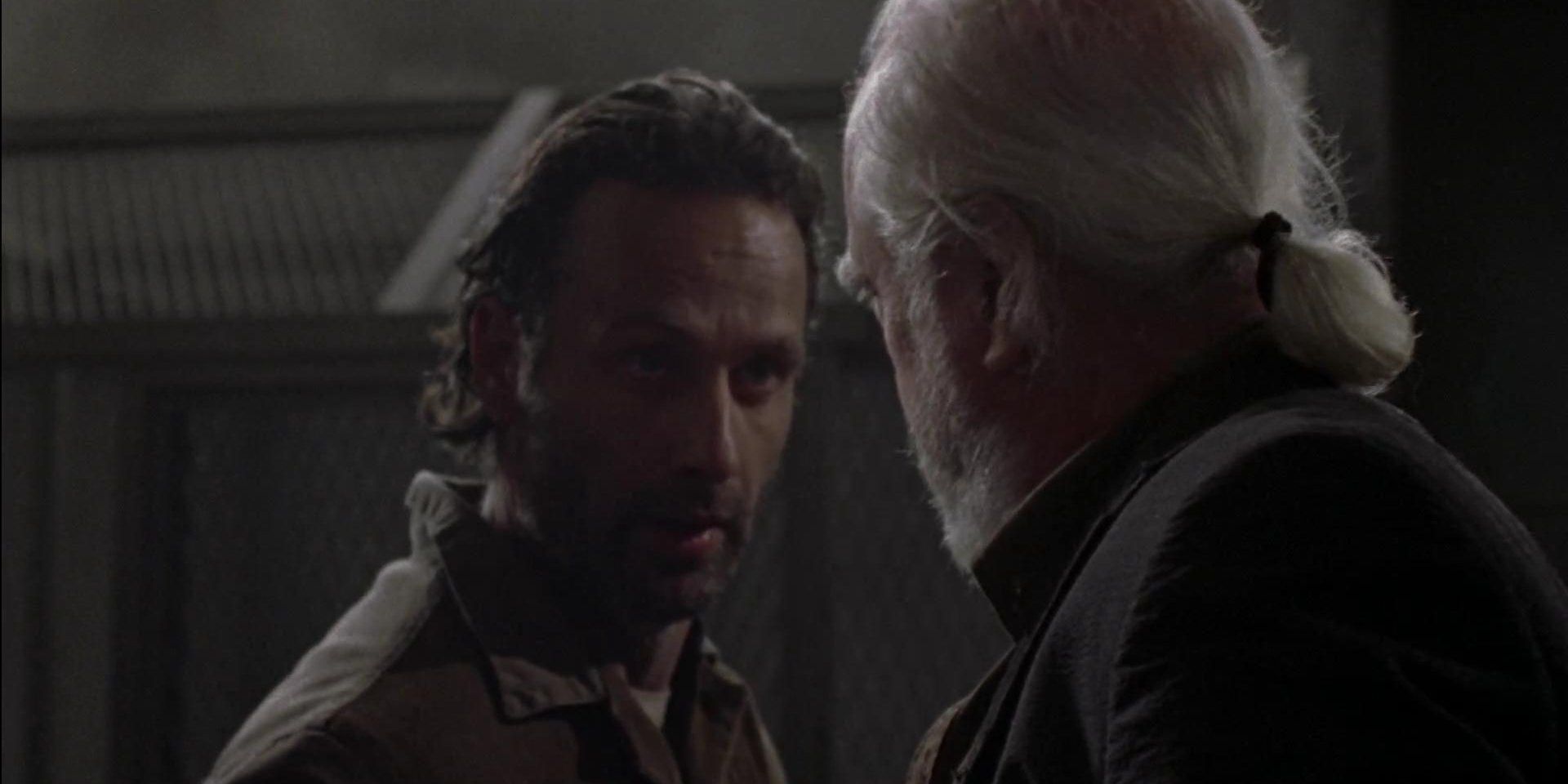 Rick and Hershel in Walking Dead this sorrowful
