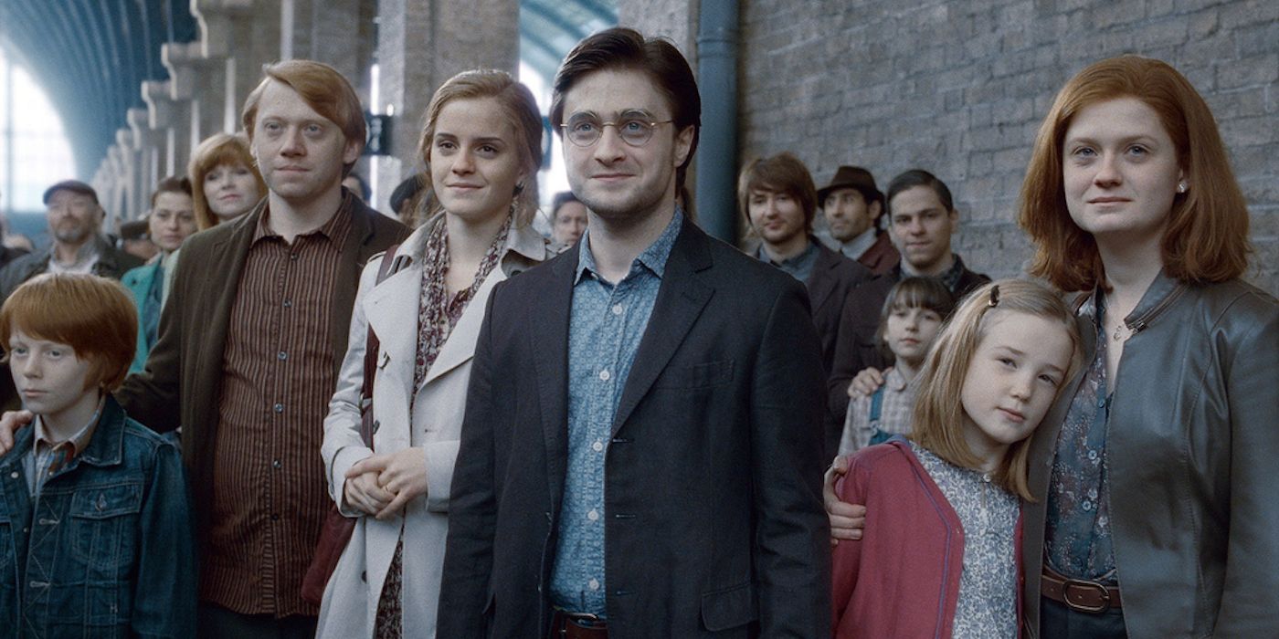 Ron, Hermione, Harry, and Ginny as Adults with Their Kids