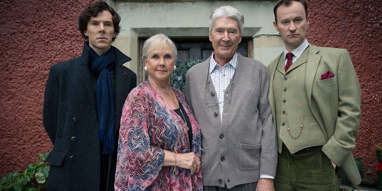 Sherlock and Mycroft Holmes with parents