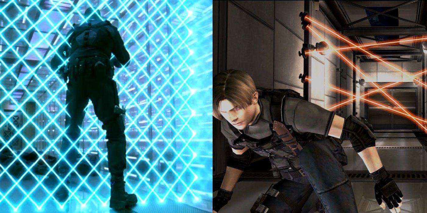 Side By Side Laser Hallway in Resident Evil