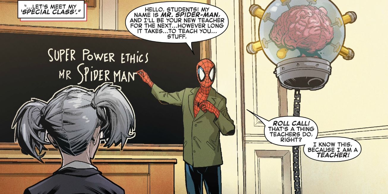 Spider-Man teaching X-Men 'Super Hero Ethics' in the Marvel Comics