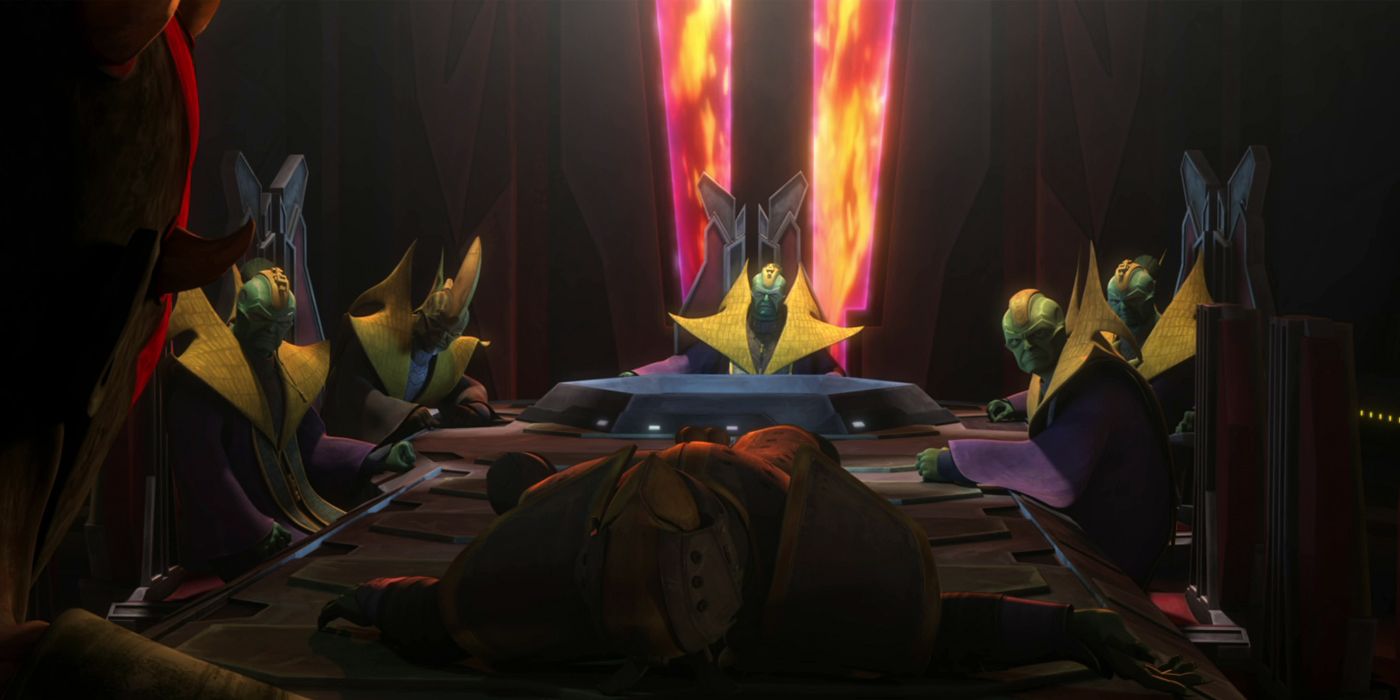 Characters around a table in Star Wars Clone Wars