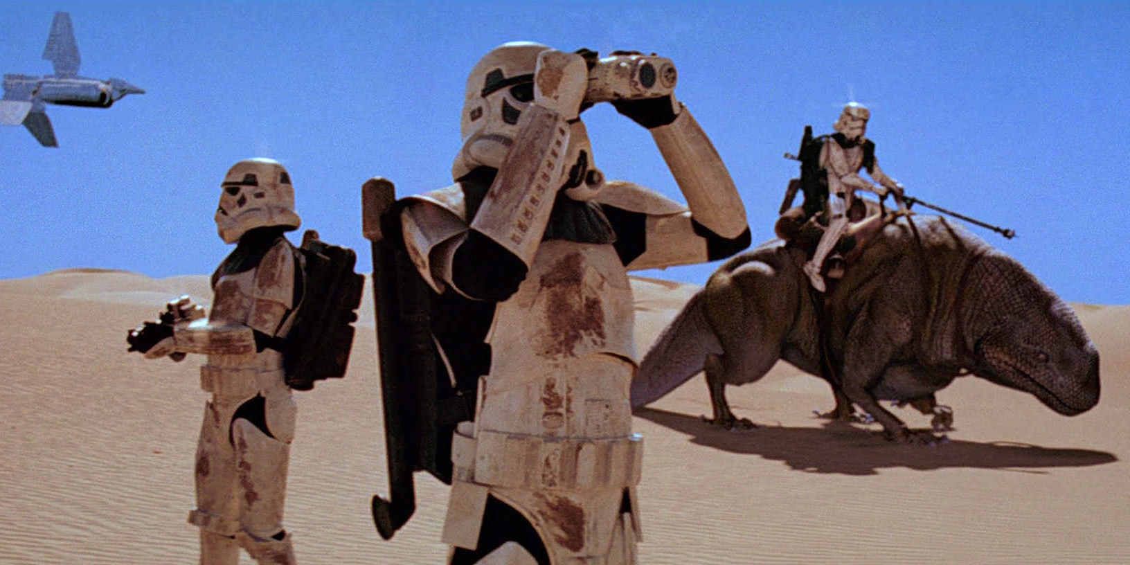 Stormtroopers on Tatooine in Star Wars