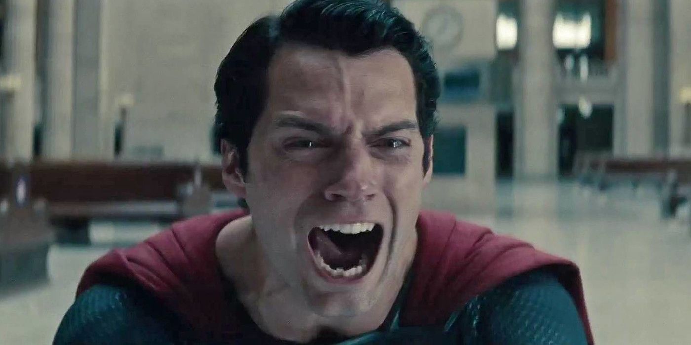 Superman Screaming in Terror after killing Zod