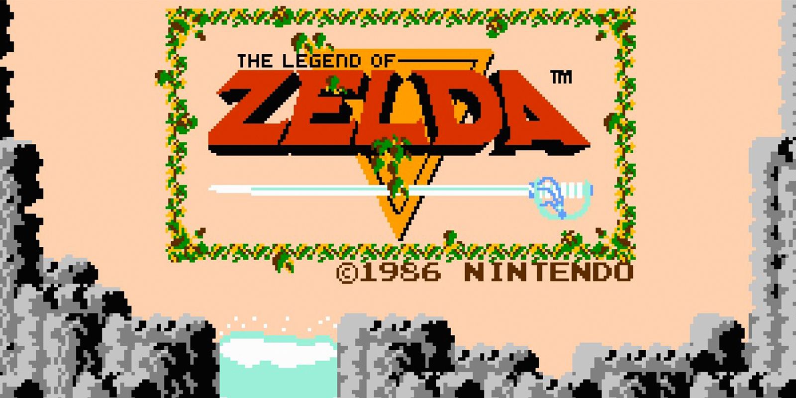 The title screen from the original Zelda game.