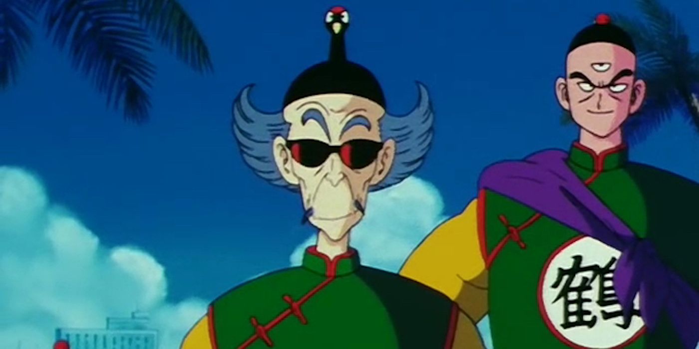 Tien with Master Shen in Dragon Ball Back When He Was an Assassin and Con Artist