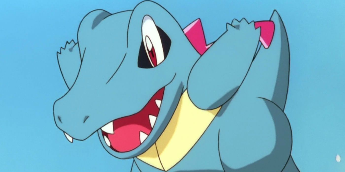 Totodile energized and ready to battle in Pokémon.