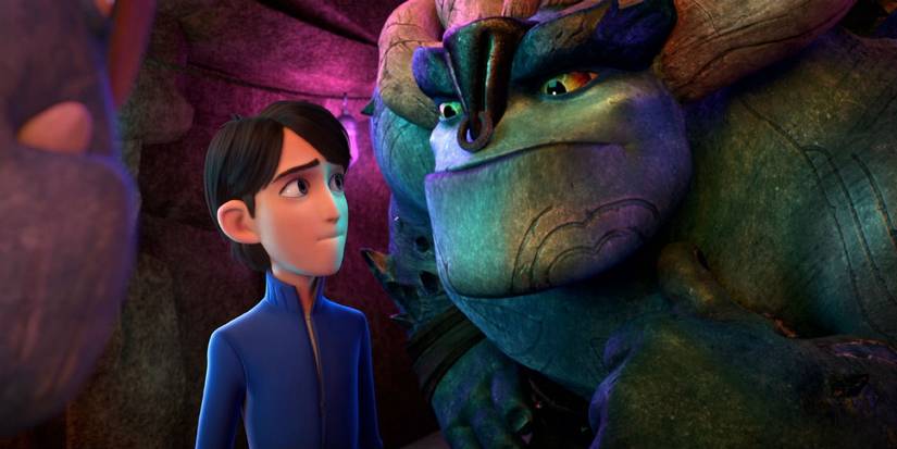Jim and Draal look at each other in Trollhunters: Tales of Arcadia