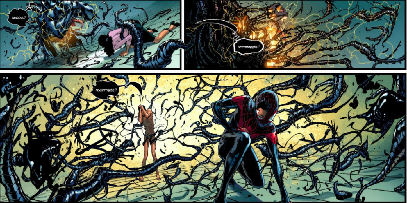 Venom sting Miles Morales Spider-Man