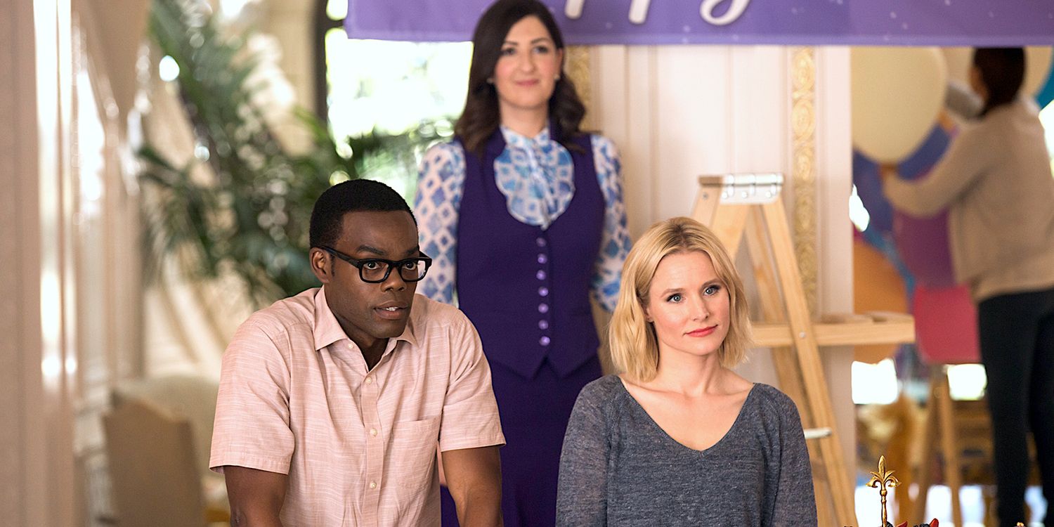 William Jackson Harper D'Arcy Carden and Kristen Bell