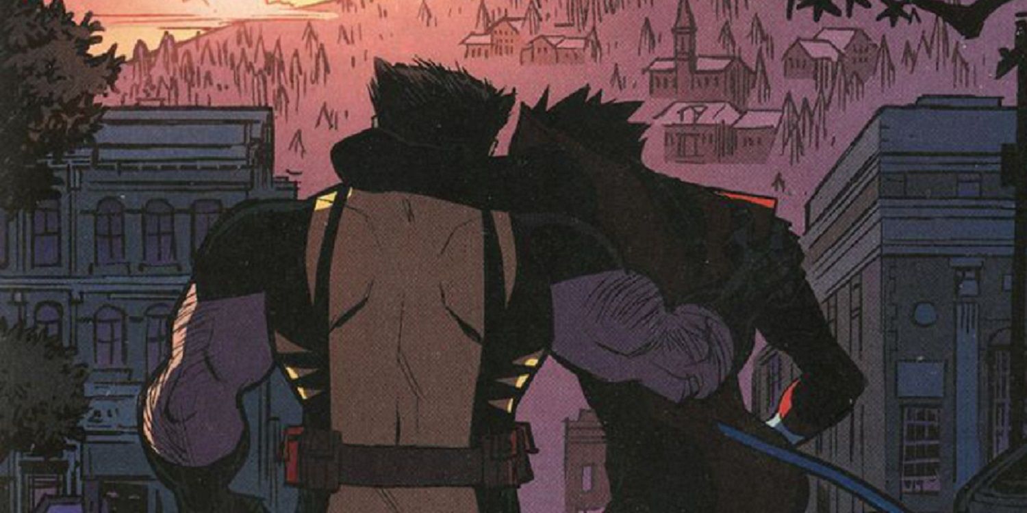 Wolverine And Nightcrawler hug in X-Men comics.