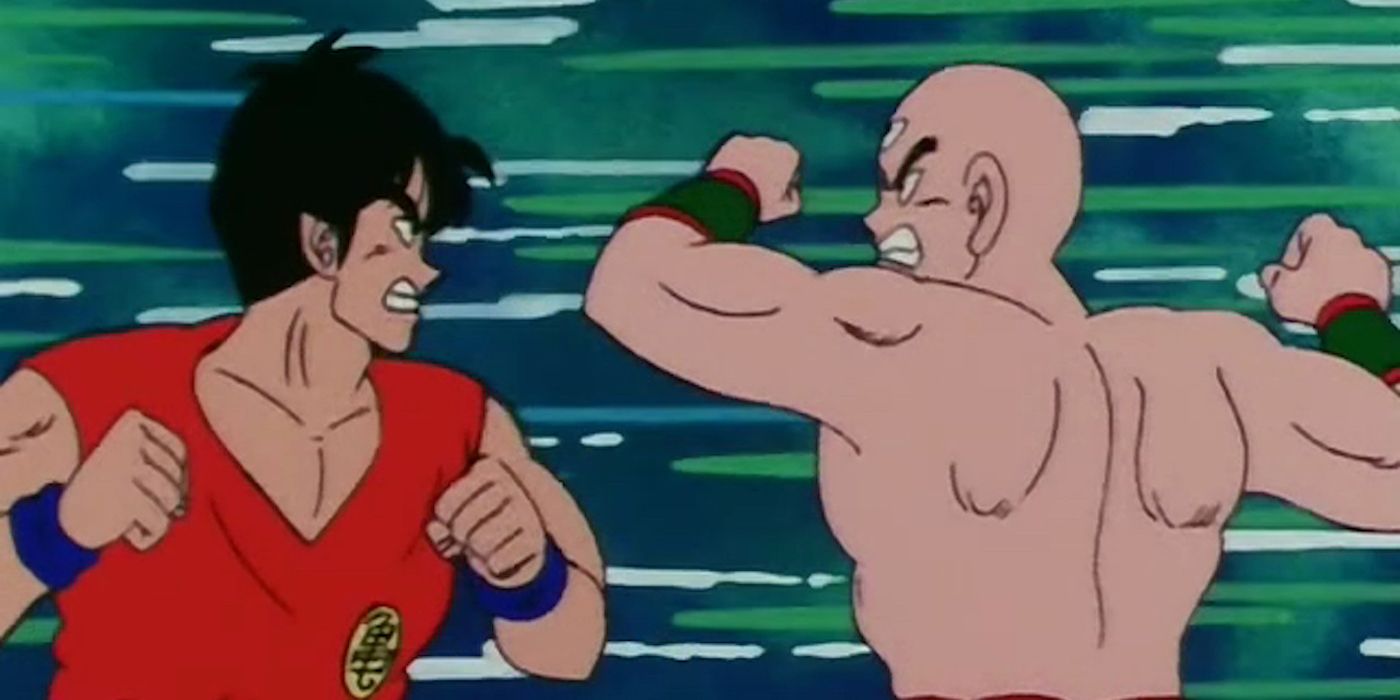 Yamcha Fighting Tien in Dragon Ball During the 22nd World Martial Arts Tournament