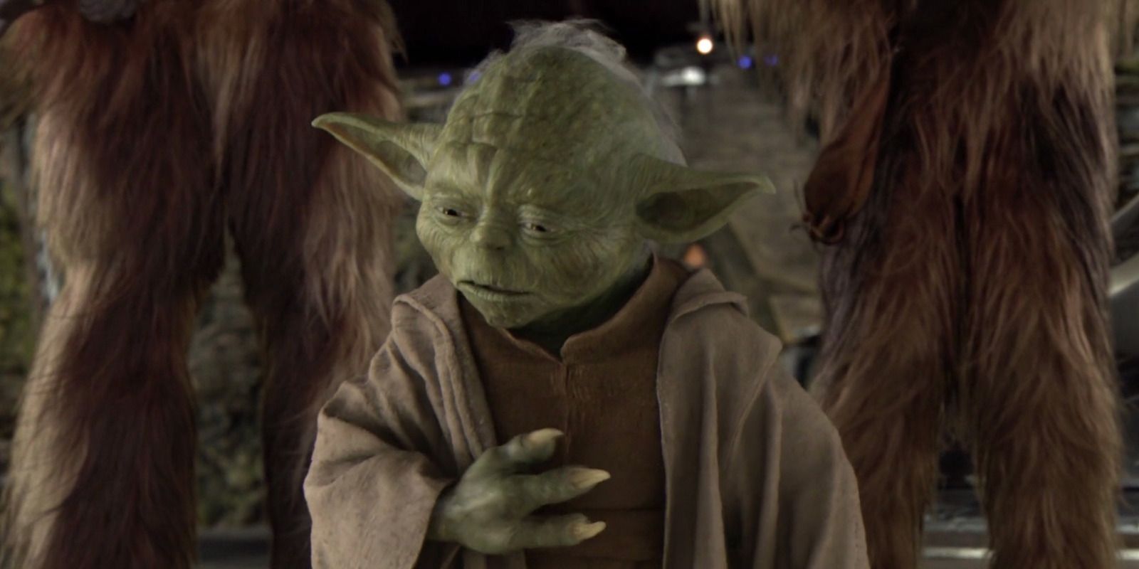 Yoda reaccionando a la Gran Orden de Purga Jedi 66 en Star Wars Revenge of the Sith