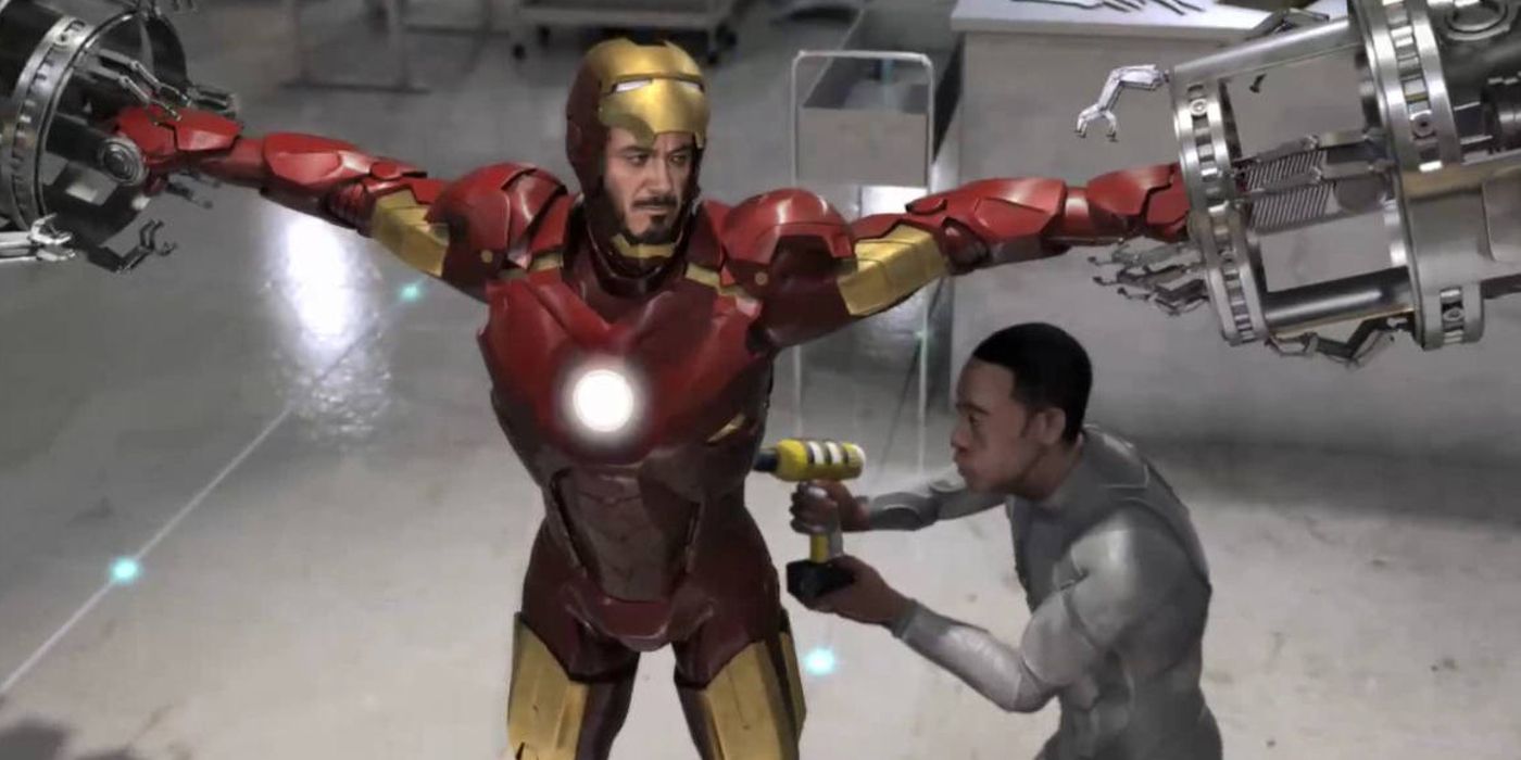 A screenshot from the Iron Man 2 video game