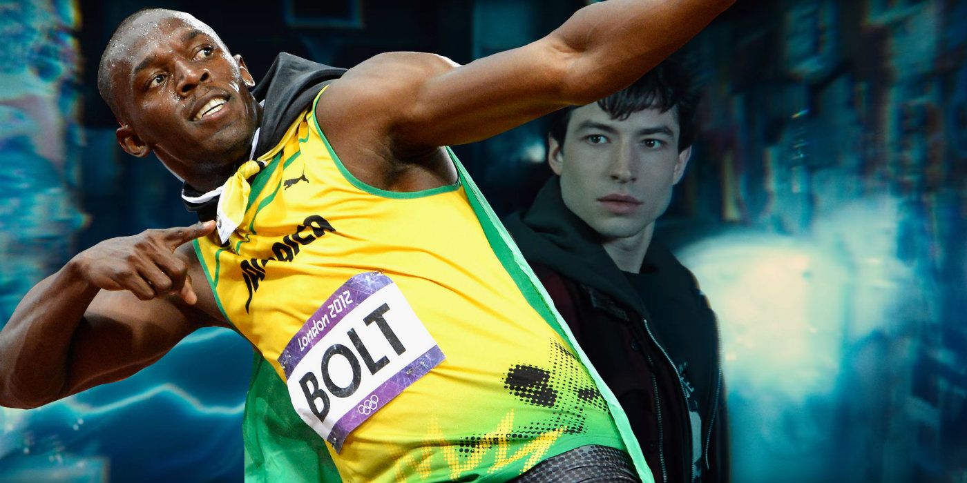 Usain Bolt and The Flash - Ezra Miller
