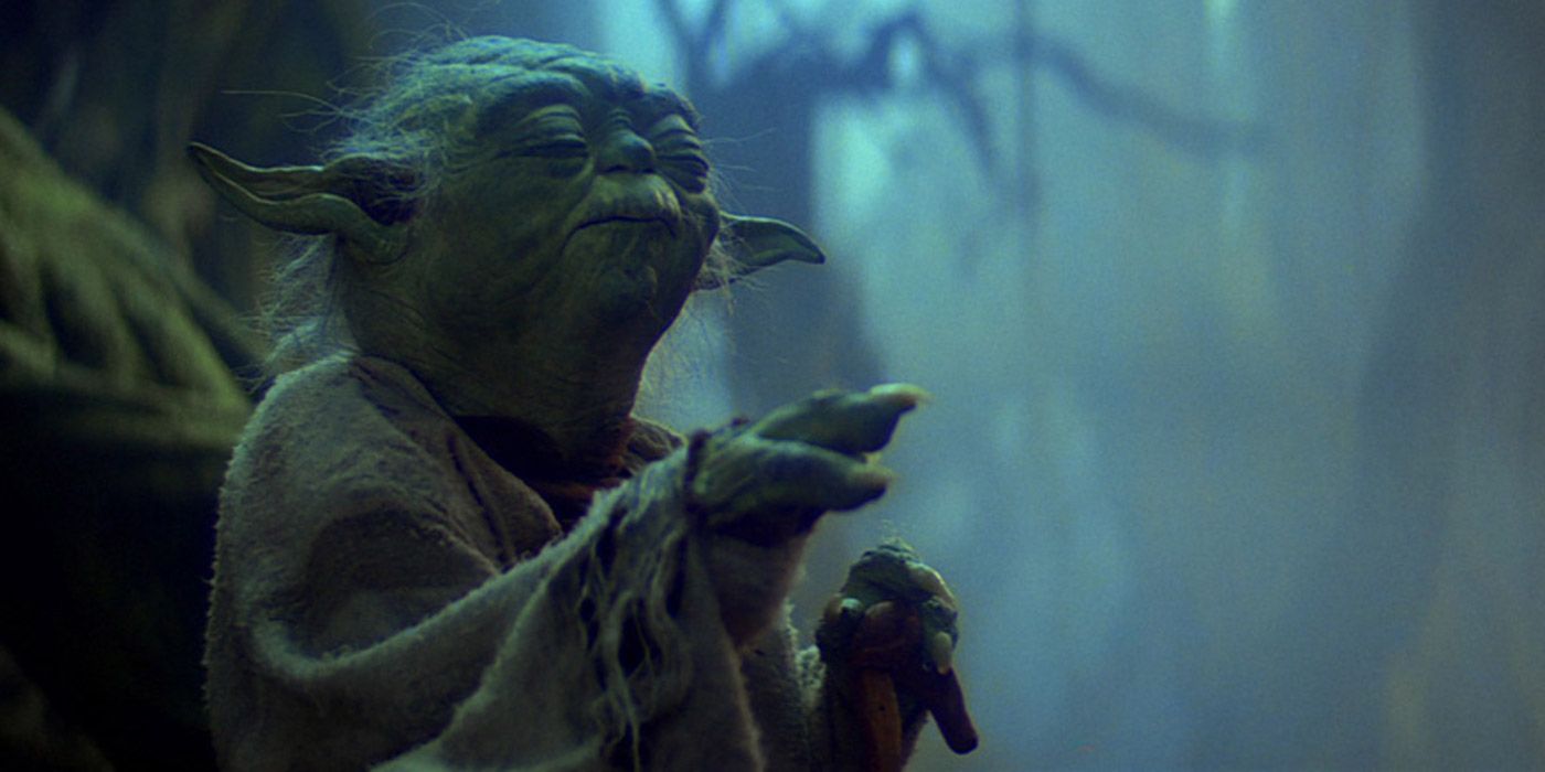 Yoda Using the Force in Star Wars Empire Strikes Back