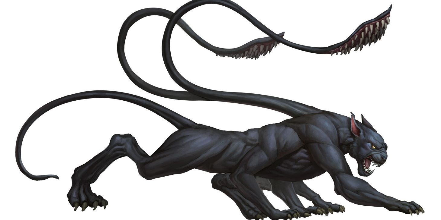 The Displacer Beast roaring in Dungeons and Dragons