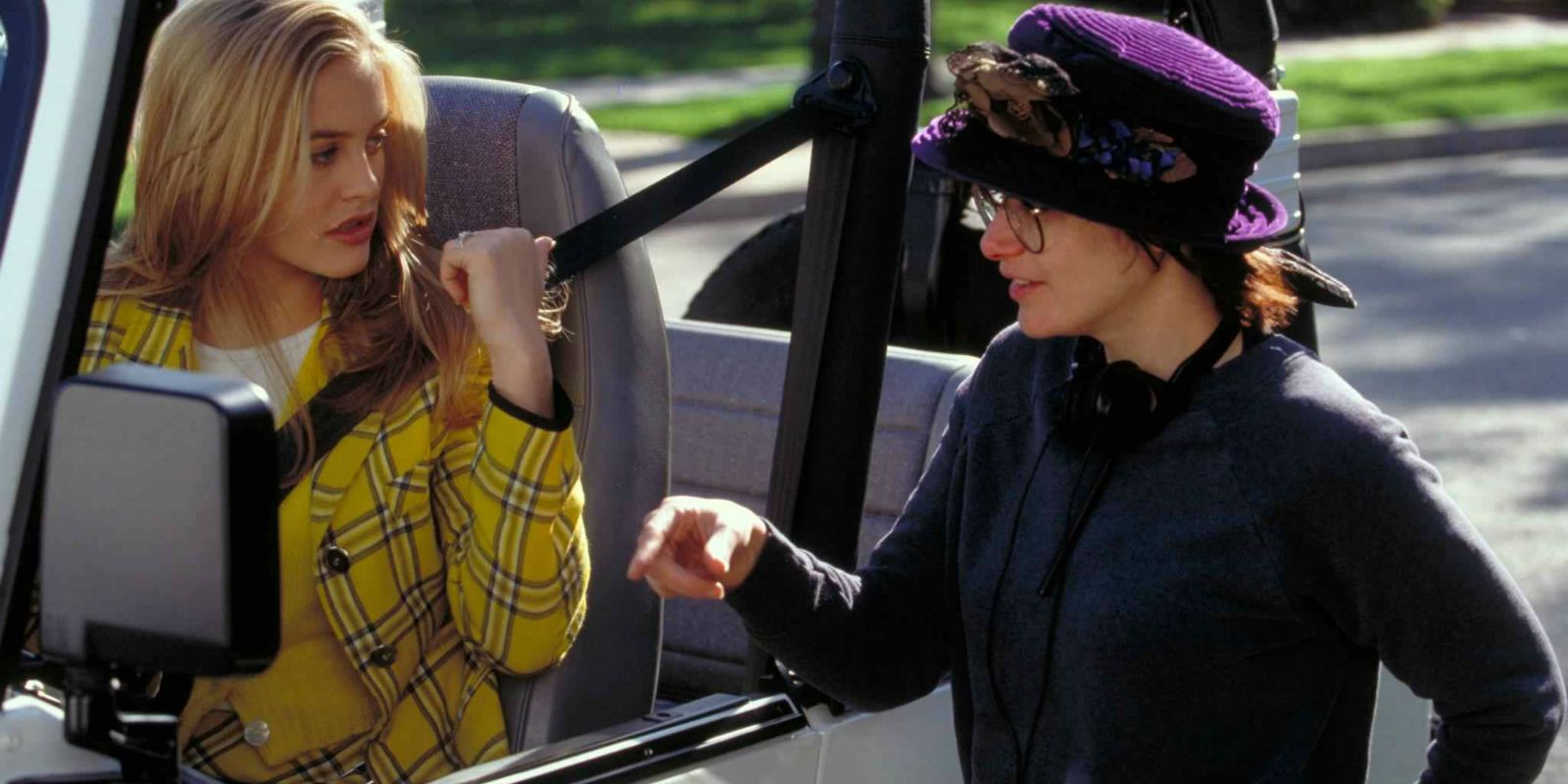Alicia Silverstone and Amy Heckerling on the set of Clueless