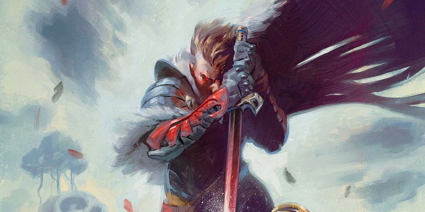 Black Knight with his sword in Marvel
