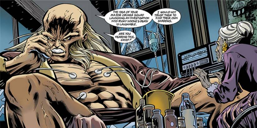 Blockbuster being tended to by an elderly woman in Nightwing comics