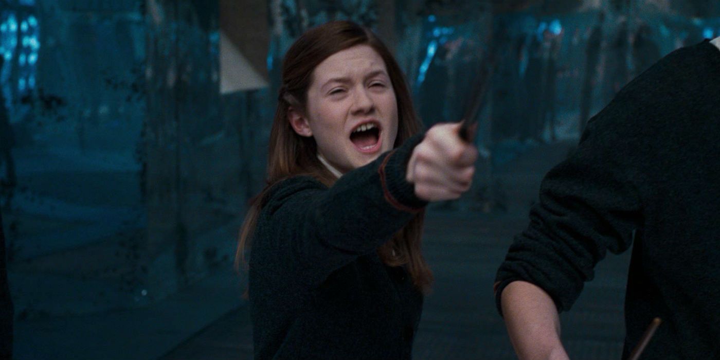 Bonnie Wright as Ginny Weasley Casts a Spell in Harry Potter and the Order of the Phoenix