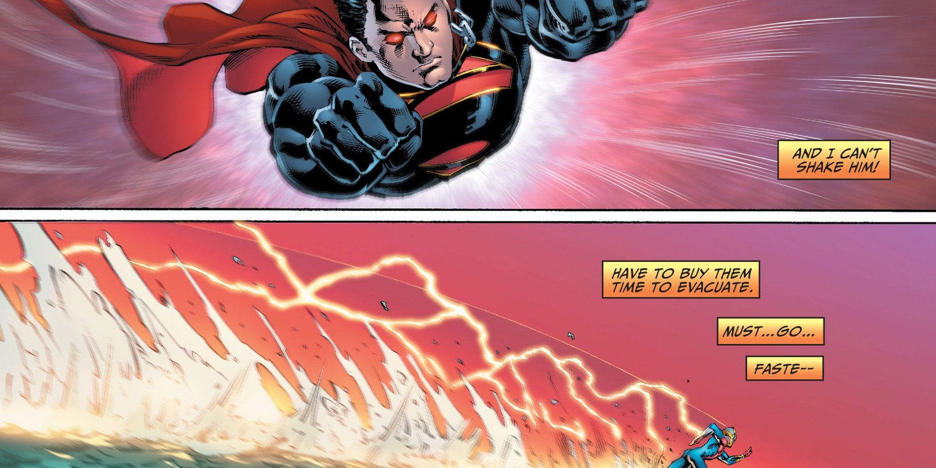 Brutaal Superman catches the Flash