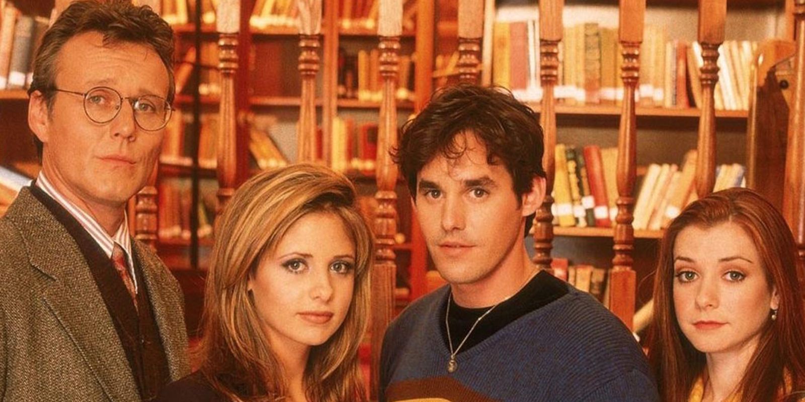 Buffy the Vampire Slayer Cast in the Library