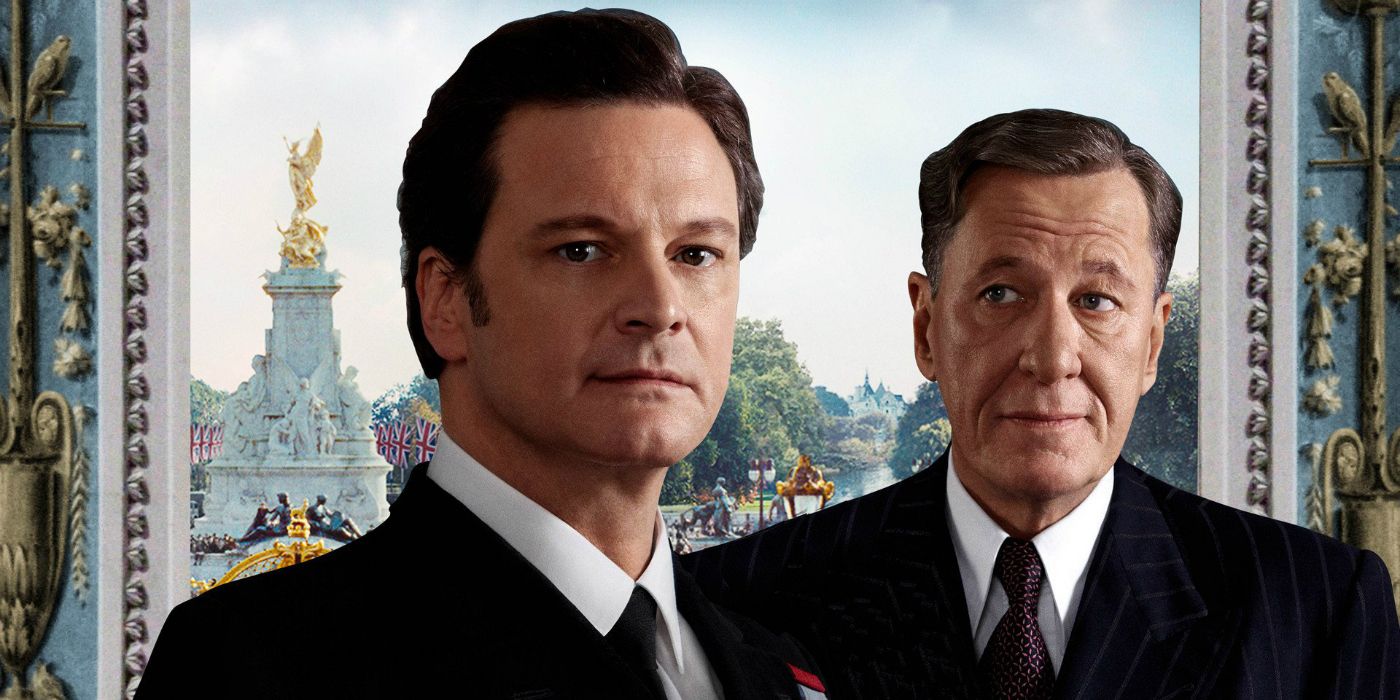 Colin Firth and Geoffrey Rush in The King's Speech