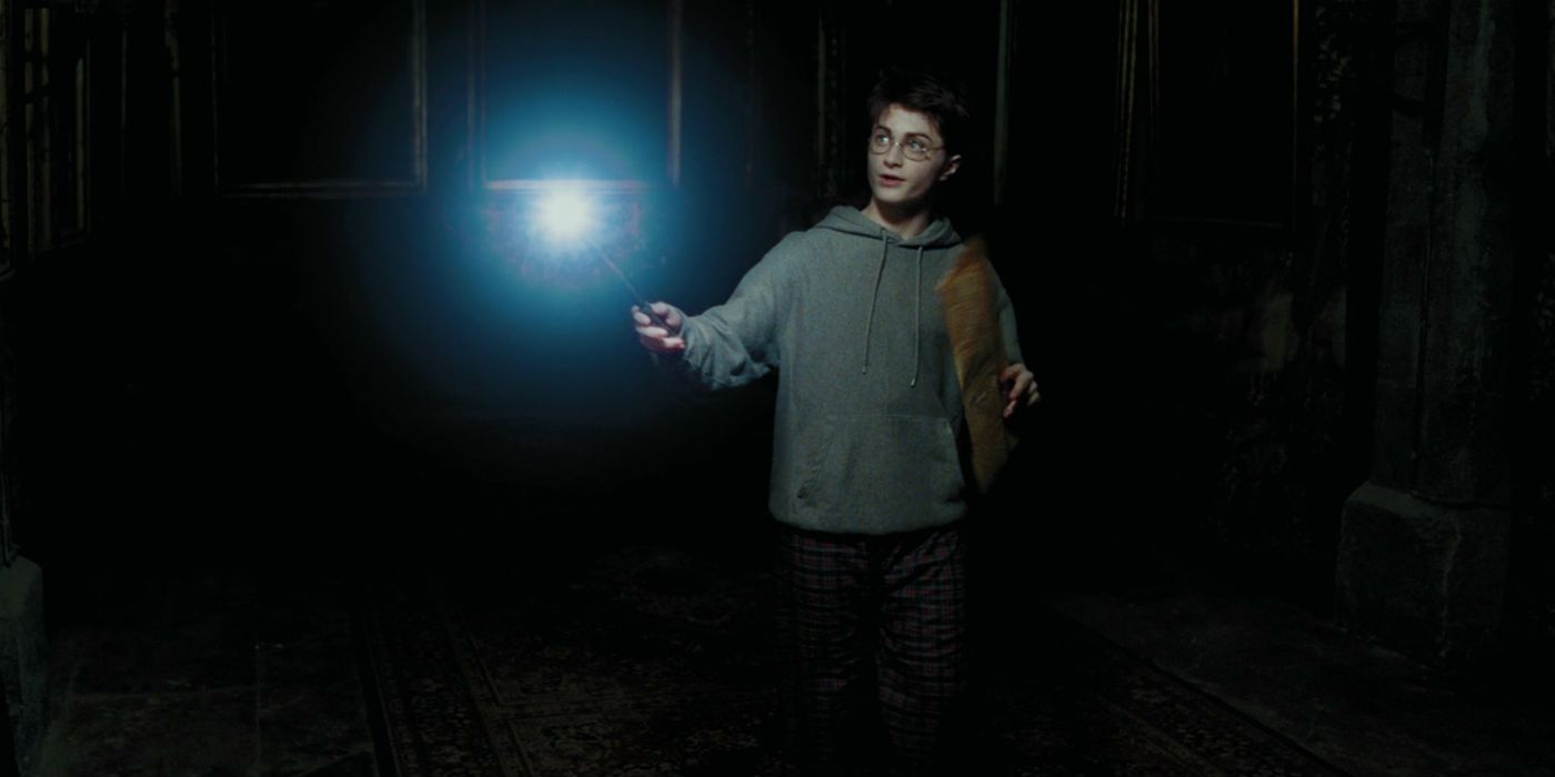 Daniel Radcliffe as Harry Potter With Illuminated Wand in Harry Potter and the Prisoner of Azkaban