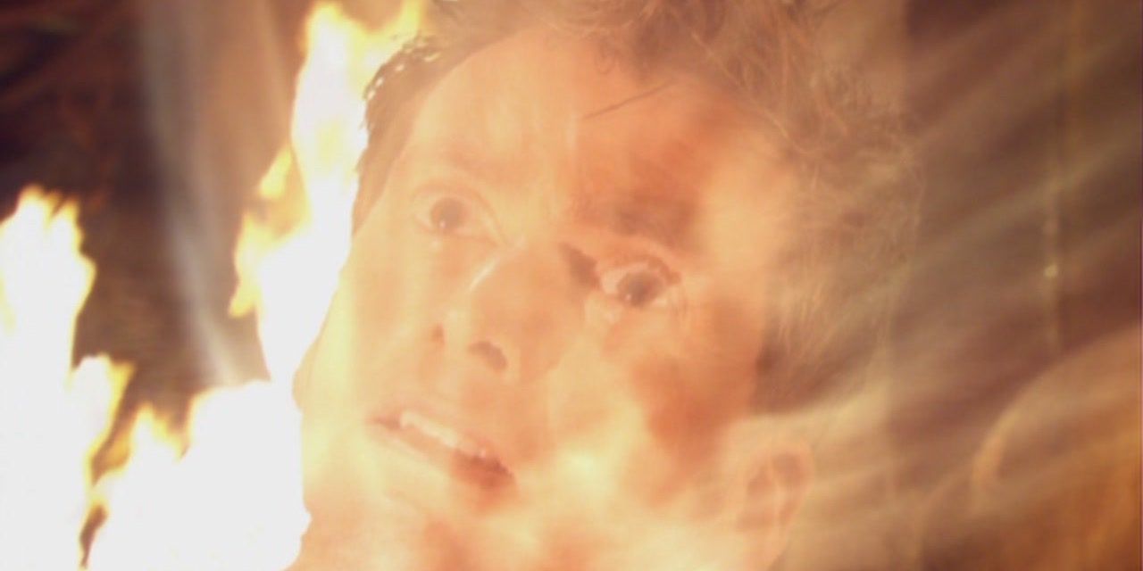 David Tennant regenerating in Doctor Who