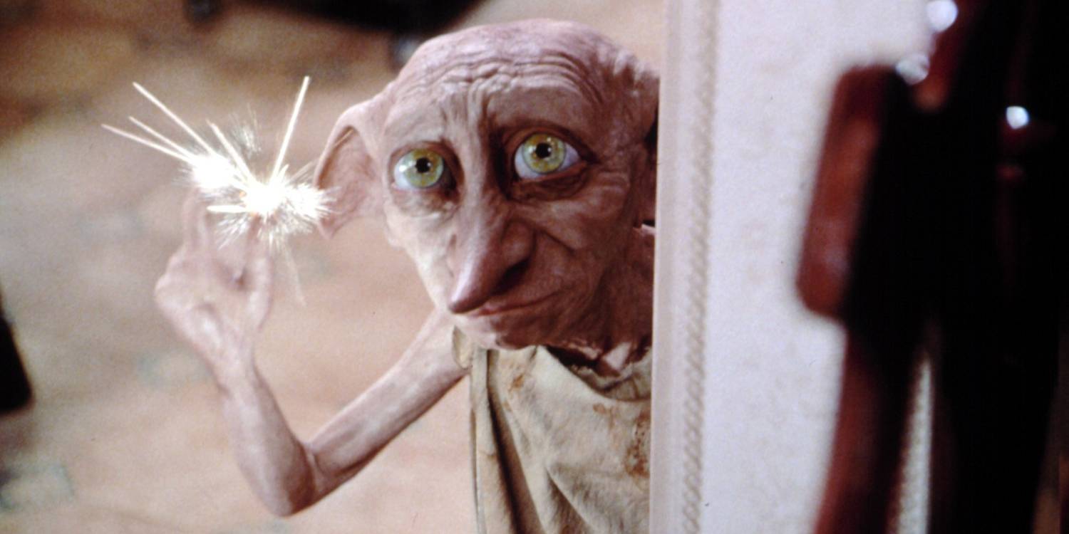 Dobby snaps his fingers in Harry Potter