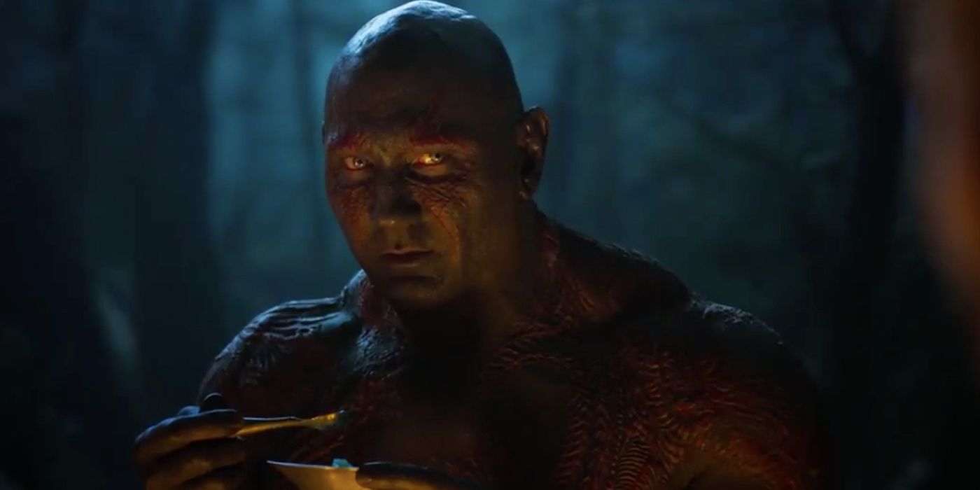 Drax Eating Around the Campfire in Guardians of the Galaxy 2 Trailer Teaser