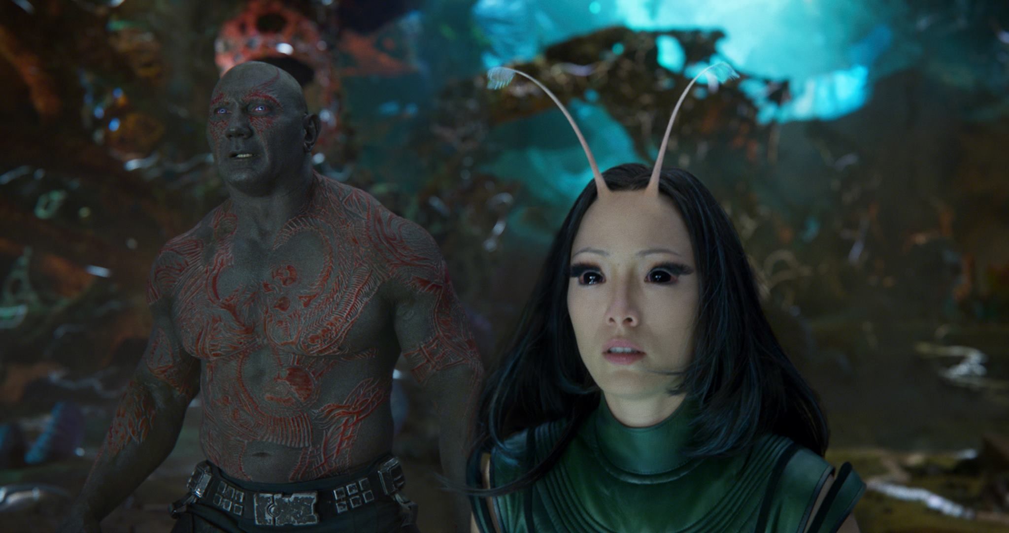 Drax and Mantis in Guardians of the Galaxy Vol. 2