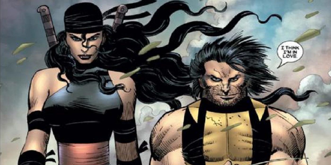 Elektra and Wolverine walk together in Marvel Comics.