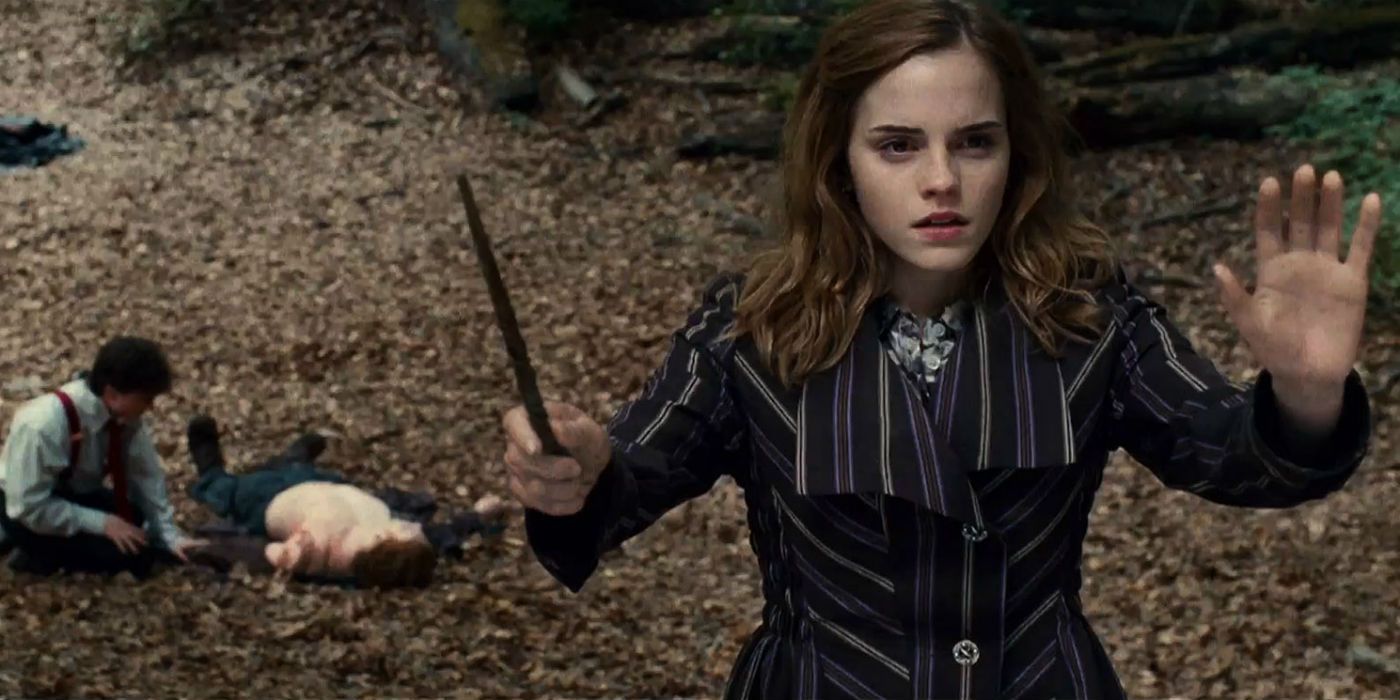 Emma Watson as Hermione Granger Casting a Protective Charm