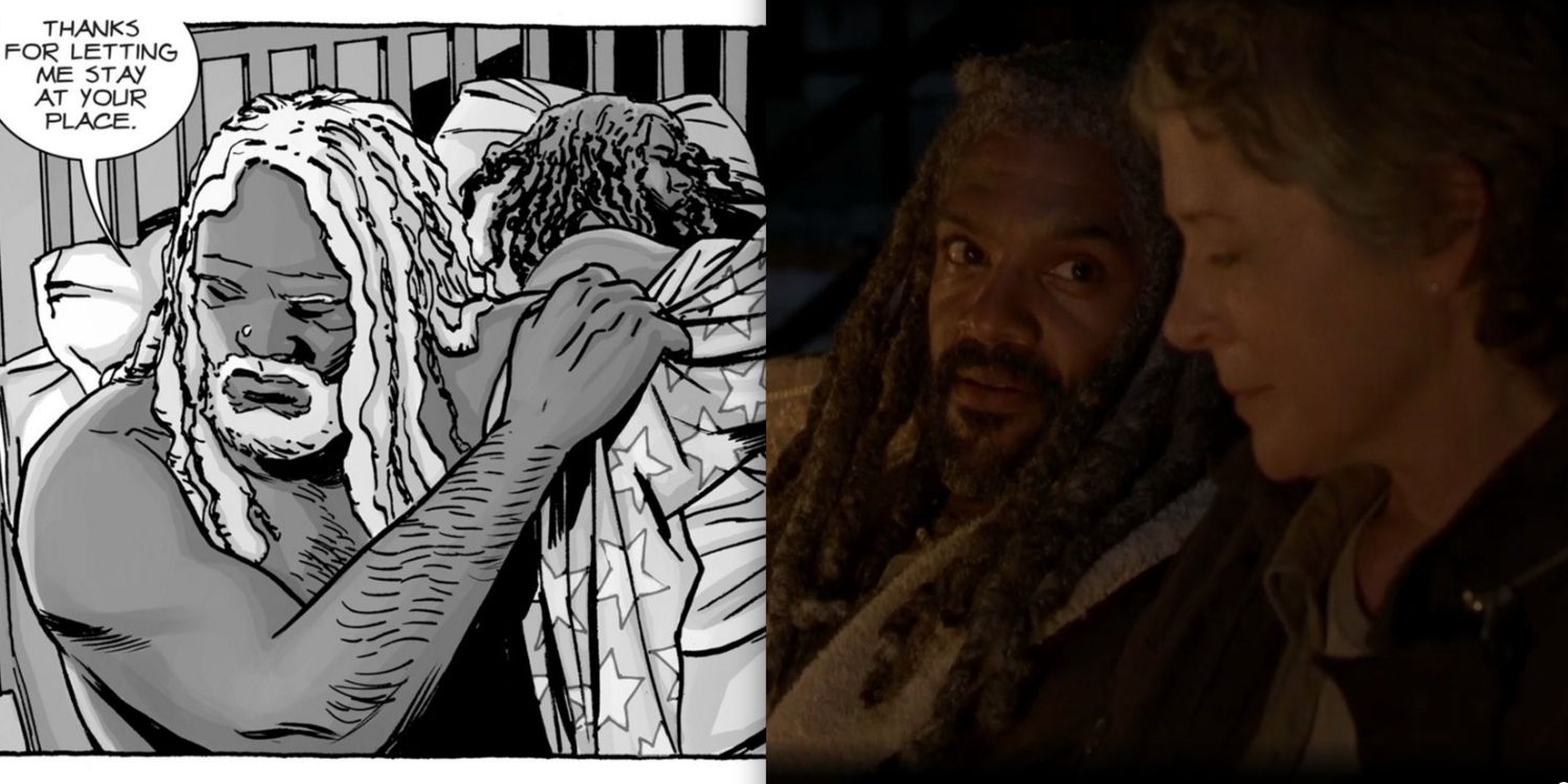 Ezekiel with Michonne and Carol on The Walking Dead
