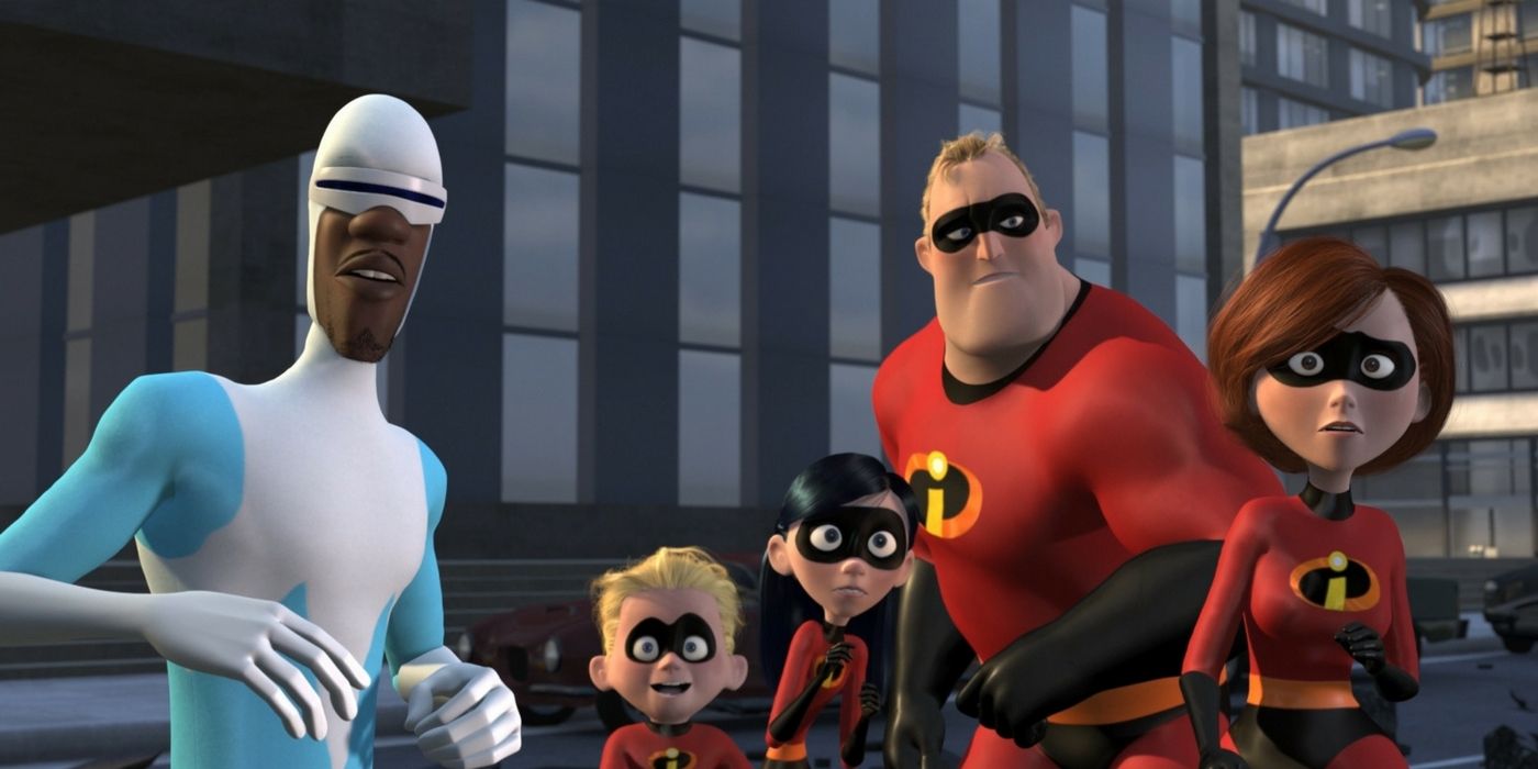 Frozone and The Incredibles ready for battle in Pixar's The Incredibles