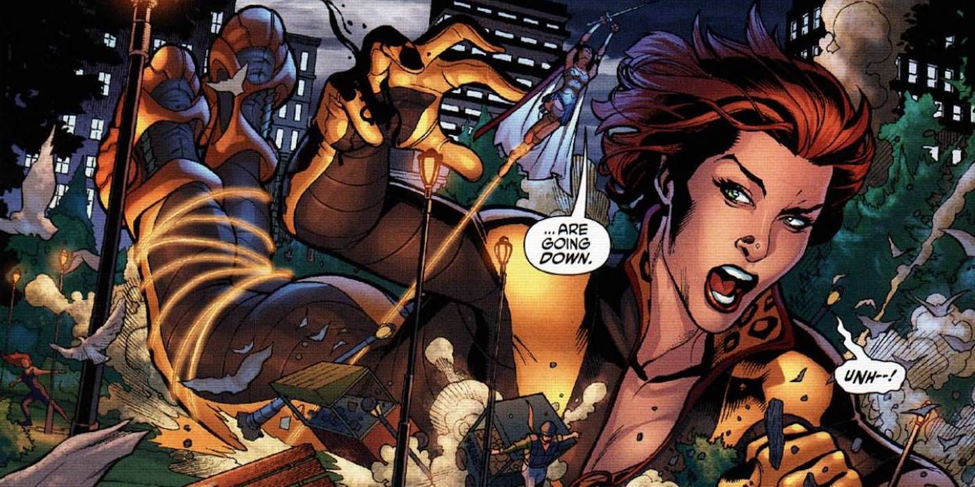 Giganta fighting Wonder Woman in DC Comics