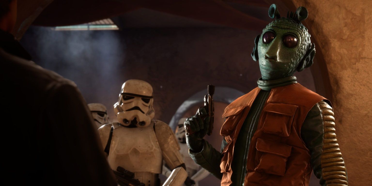 Greedo and Stormtroopers in Star Wars Battlefront
