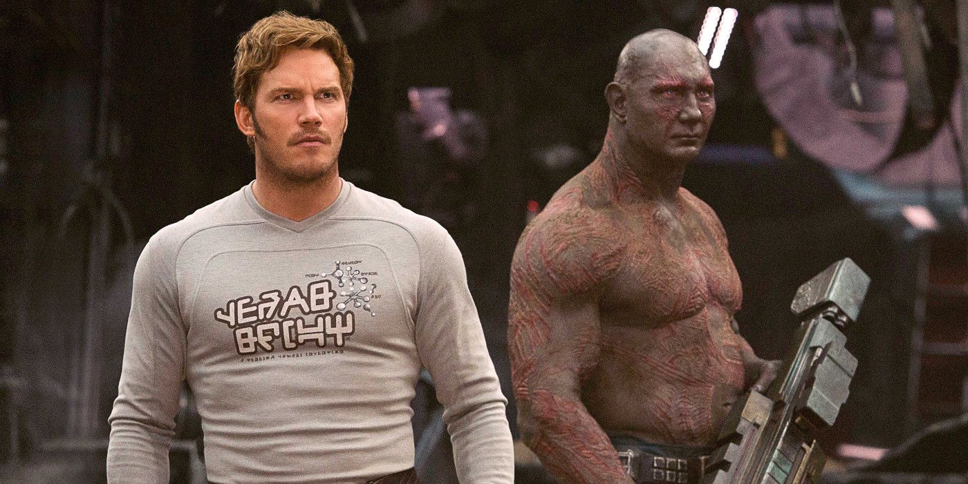Guardians of the Galaxy 2 - Chris Pratt as Peter Quill and Dave Bautista as Drax