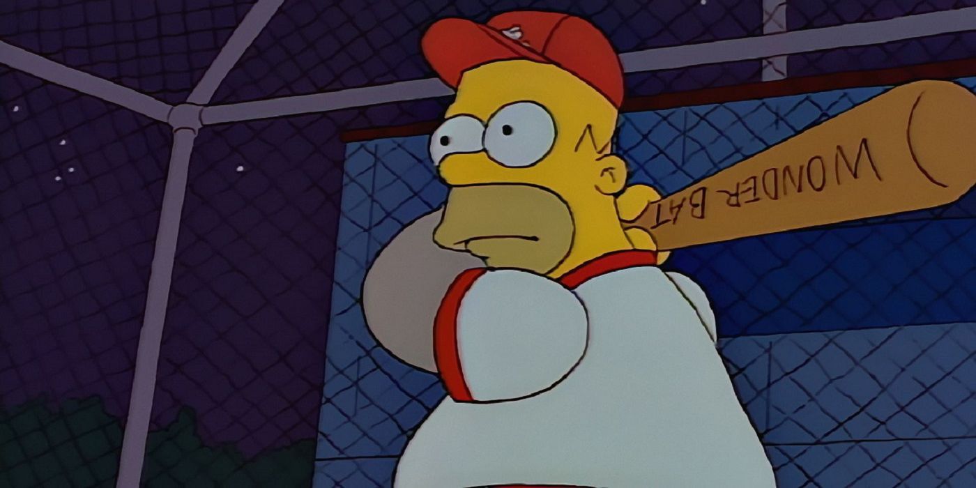 Homer takes a swing in Homer at the Bat