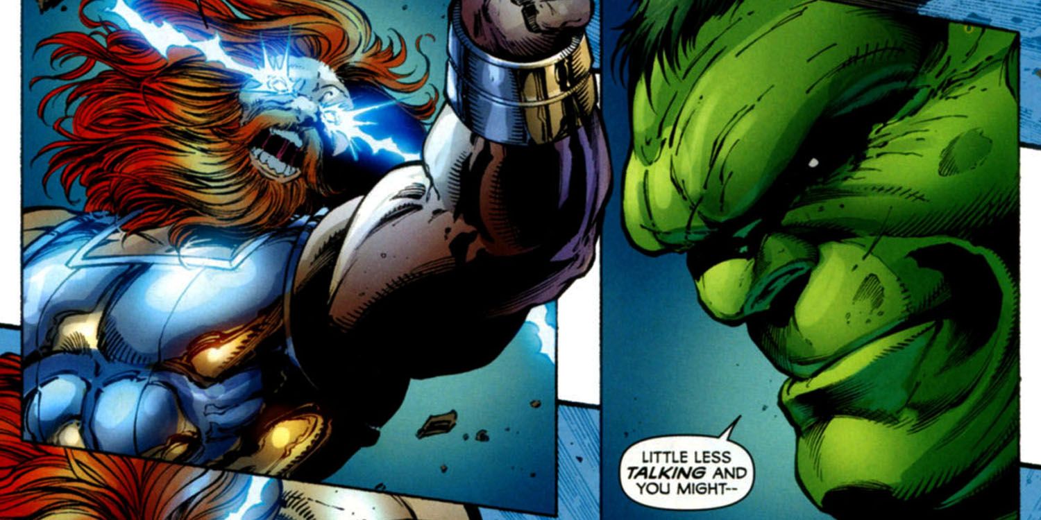 Hulk fighting Zeus in Marvel Comics
