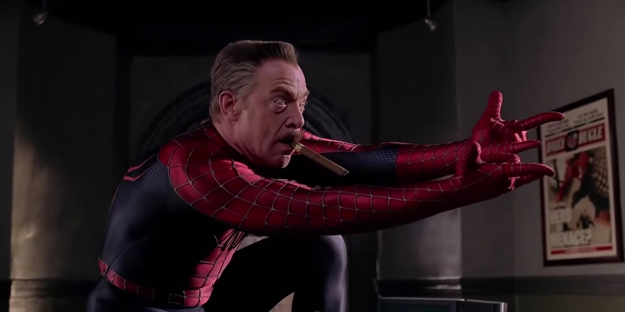JK Simmons dressed as Spider-Man