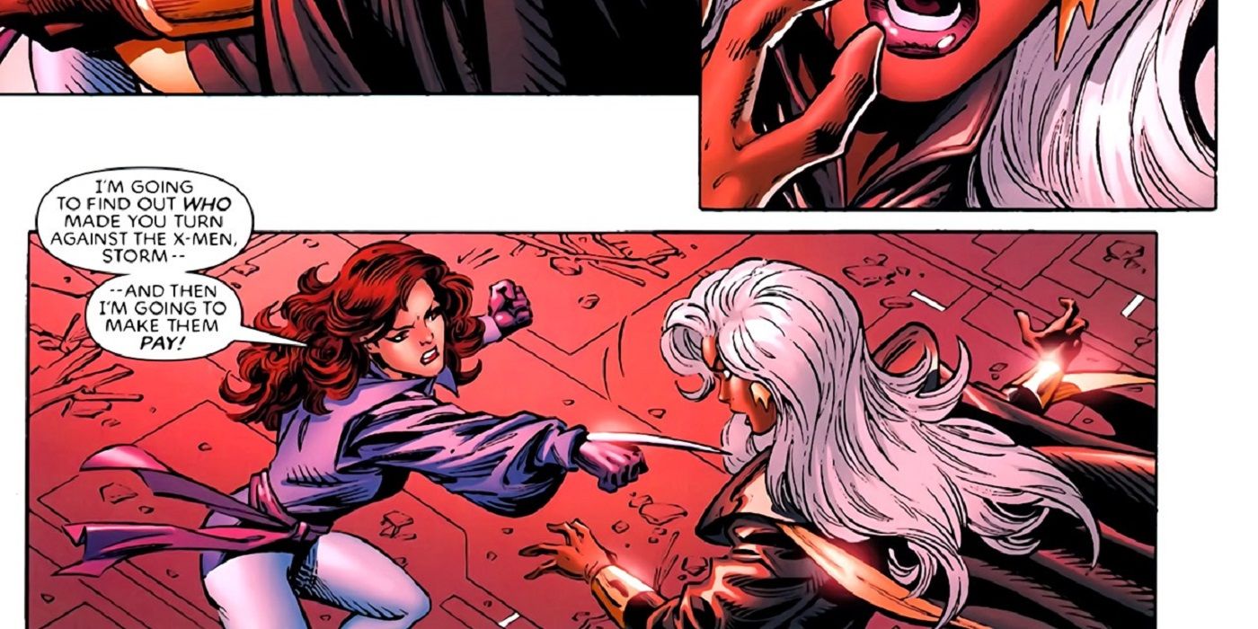 Kitty Pryde attacks Storm in X-Men Forever comics.