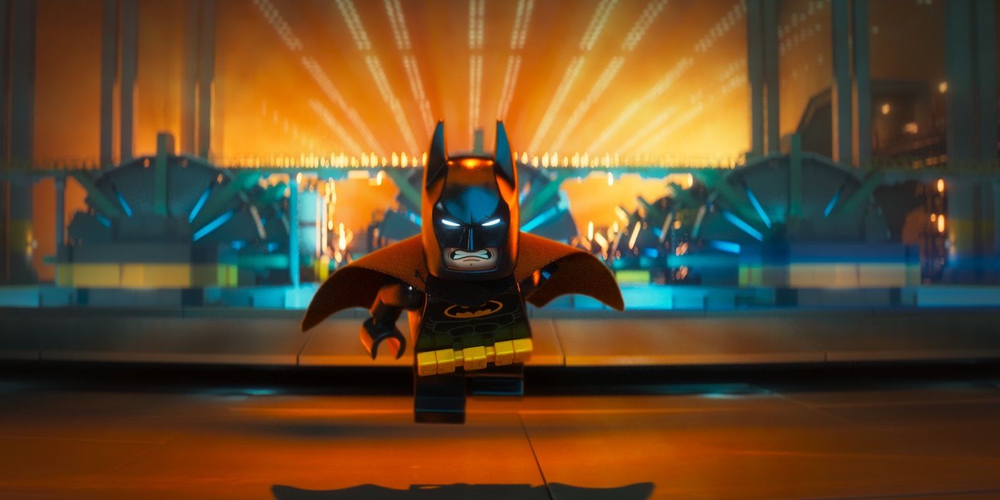 Batman runs towards the camera in The Lego Batman Movie 